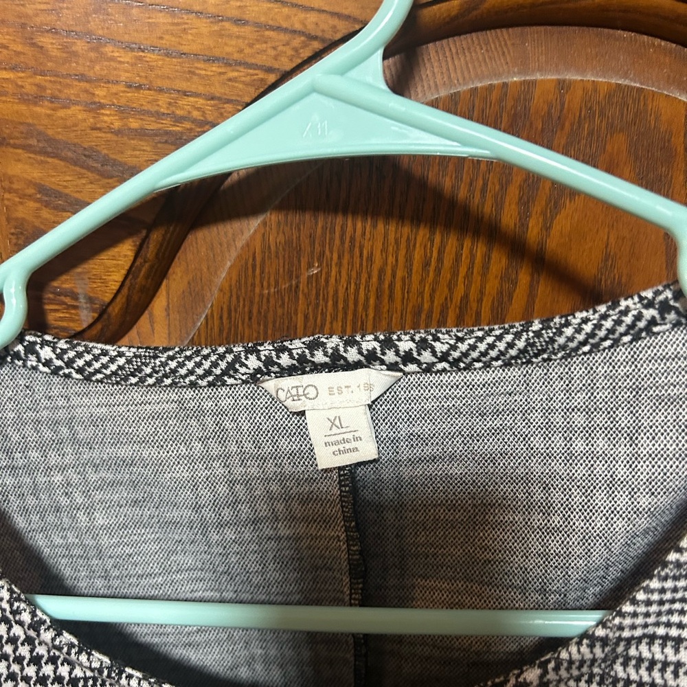 Cato Monochrome Houndstooth Blouse